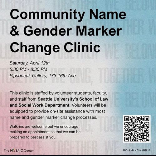 COMMUNITY NAME & GENDER MARKER CHANGE CLINIC